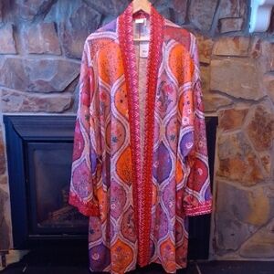 SIMPLE Suzanne Betro Stunning Floral Patterned Cardigan Kimono Oversized NWT